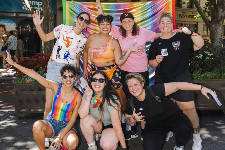 Group of friends at a Pride parade